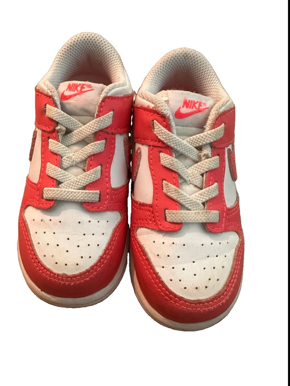 Nike Kids White and Red Low-Top Sneakers
